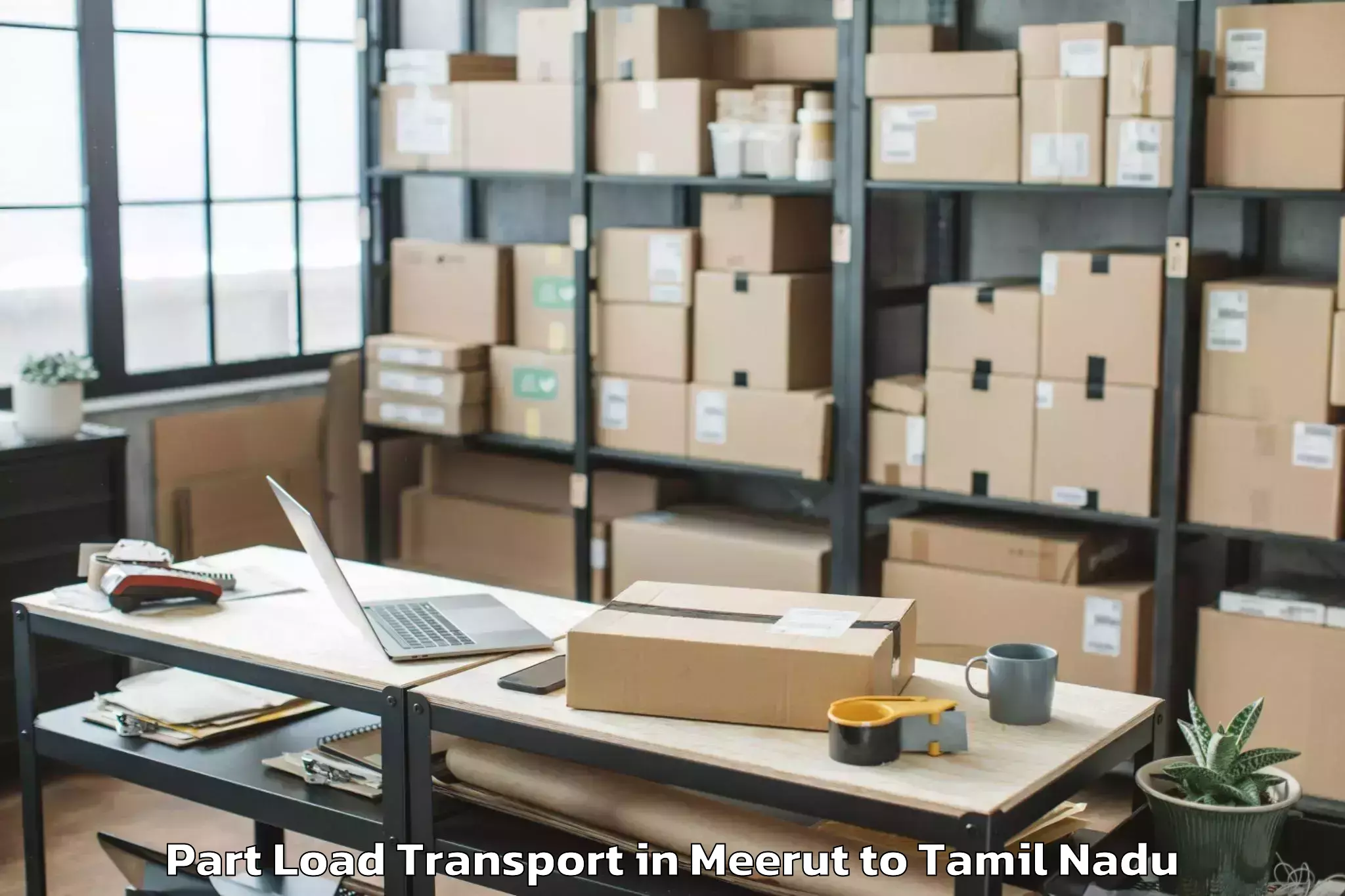 Book Meerut to Poonamallee Part Load Transport Online